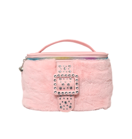 OMG Accessories Rhinestone Buckle Plush Glam Bag