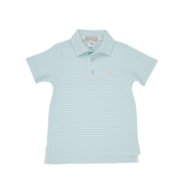 The Beaufort Bonnet Company Prim and Proper Polo SS, Sea Island Seafoam Stripe The Beaufort Bonnet Company Prim and Proper Polo SS, Sea Island Seafoam Stripe