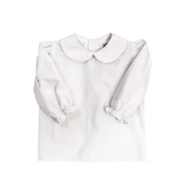 The Bailey Boys White Girls Long Sleeve Blouse w/ Button Back