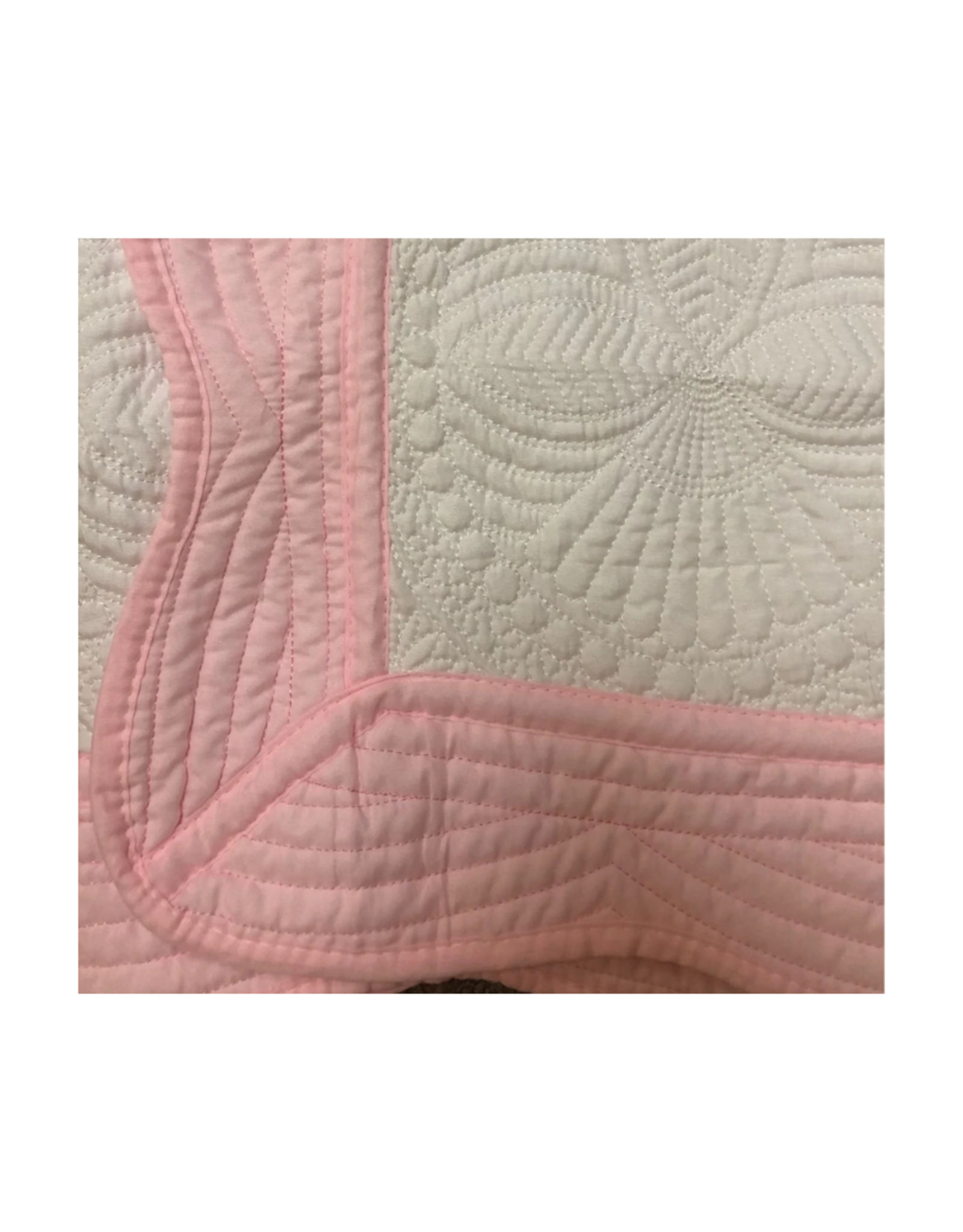 White Quilt With Pink Trim