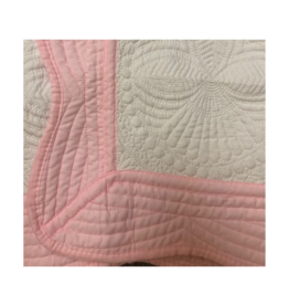 White Quilt With Pink Trim