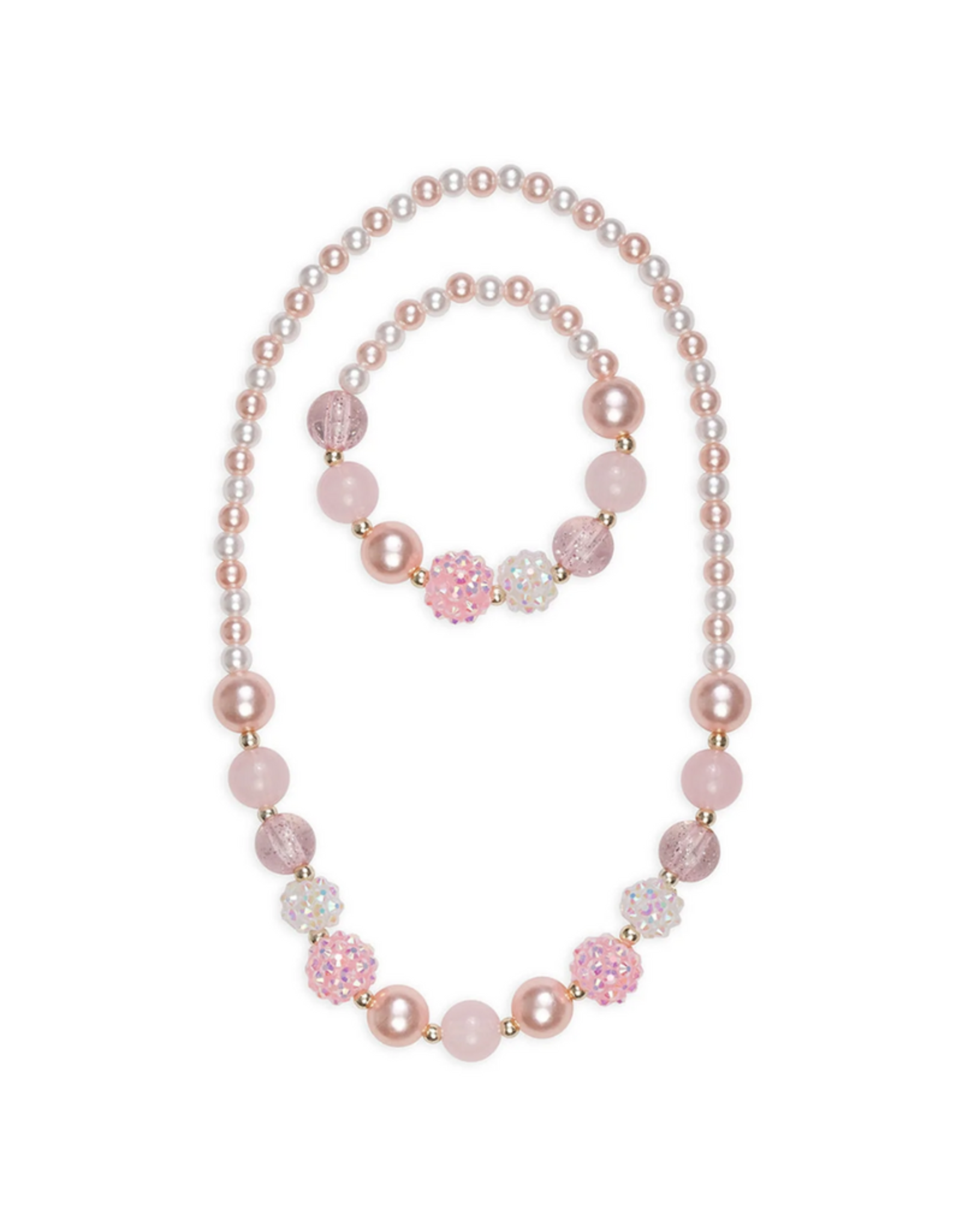 Great Pretenders Pinky Pearl Necklace/Bracelet Set