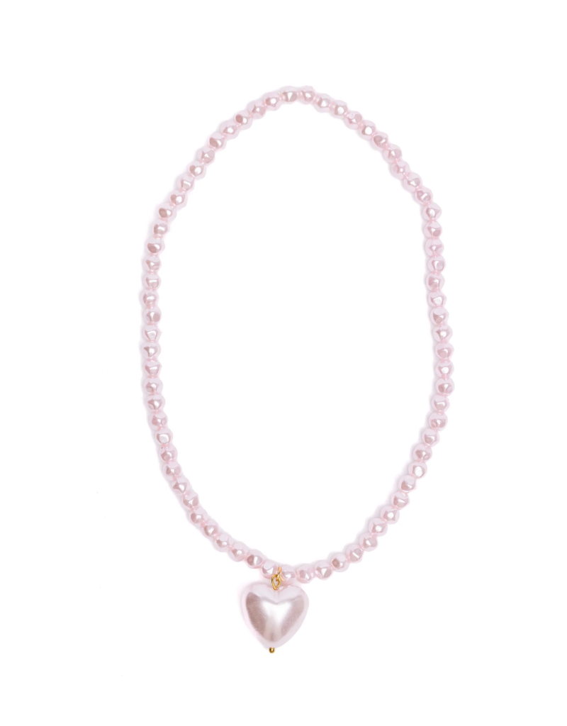 Pink Pearl Heart Necklace - Mini Macarons Boutique