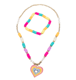 Great Pretenders Rainbow Love Necklace/Bracelet Set