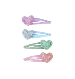 Great Pretenders Sparkle Heart Bobble Hair Clips, 4 pcs