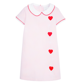Little English Applique Libby Dress - Hearts