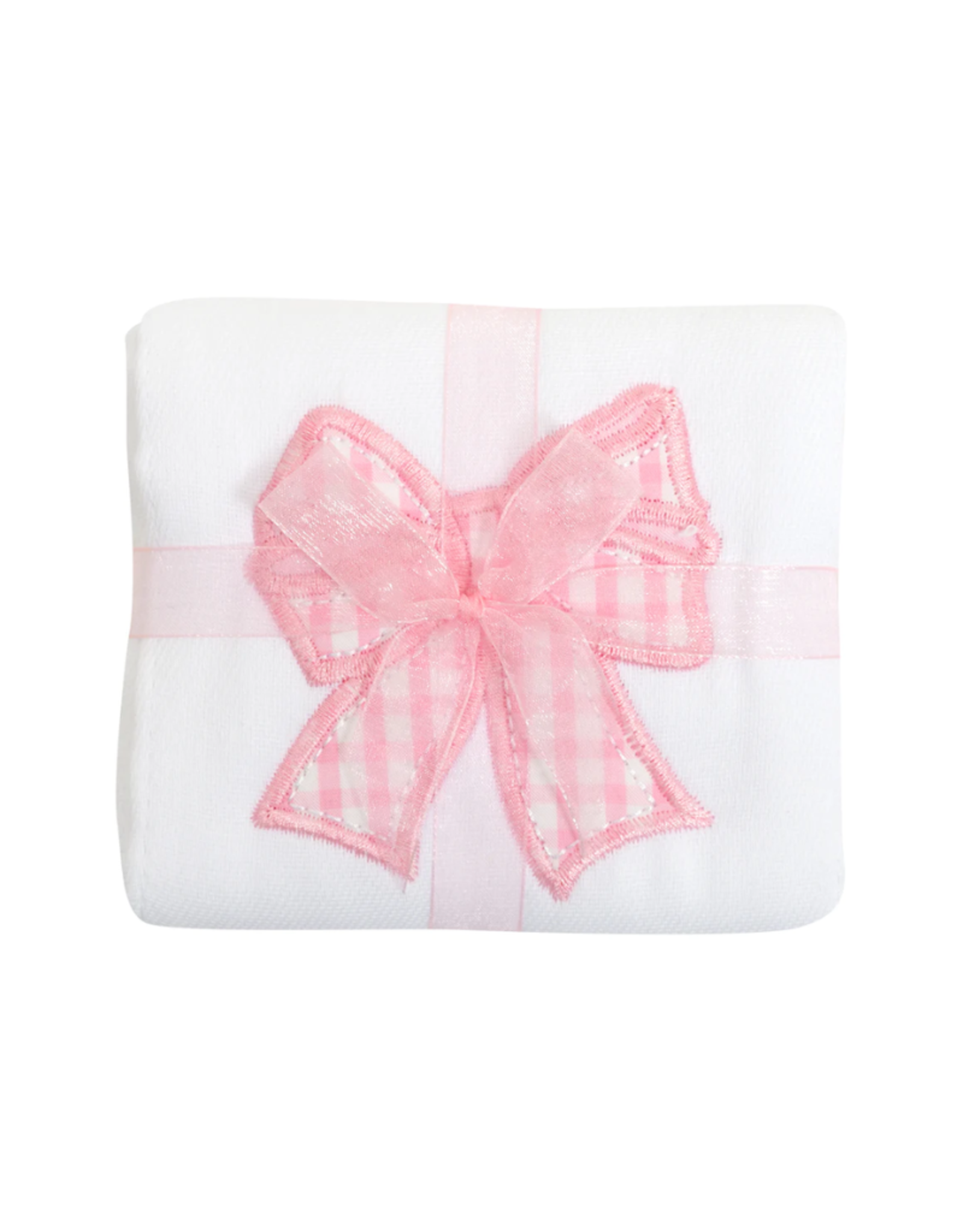 3 Marthas Burp Cloth Pink Bow Applique