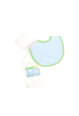 3 Marthas Bib & Burp Set Blue Check