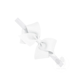 WeeOnes Small Bow Headband White