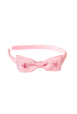 Lolo Headbands Heart Stitched Grosgrain Bow Headbands Light Pink