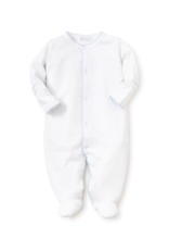 Kissy Kissy New Kissy Dots Print Footie, White/ Lt Blue