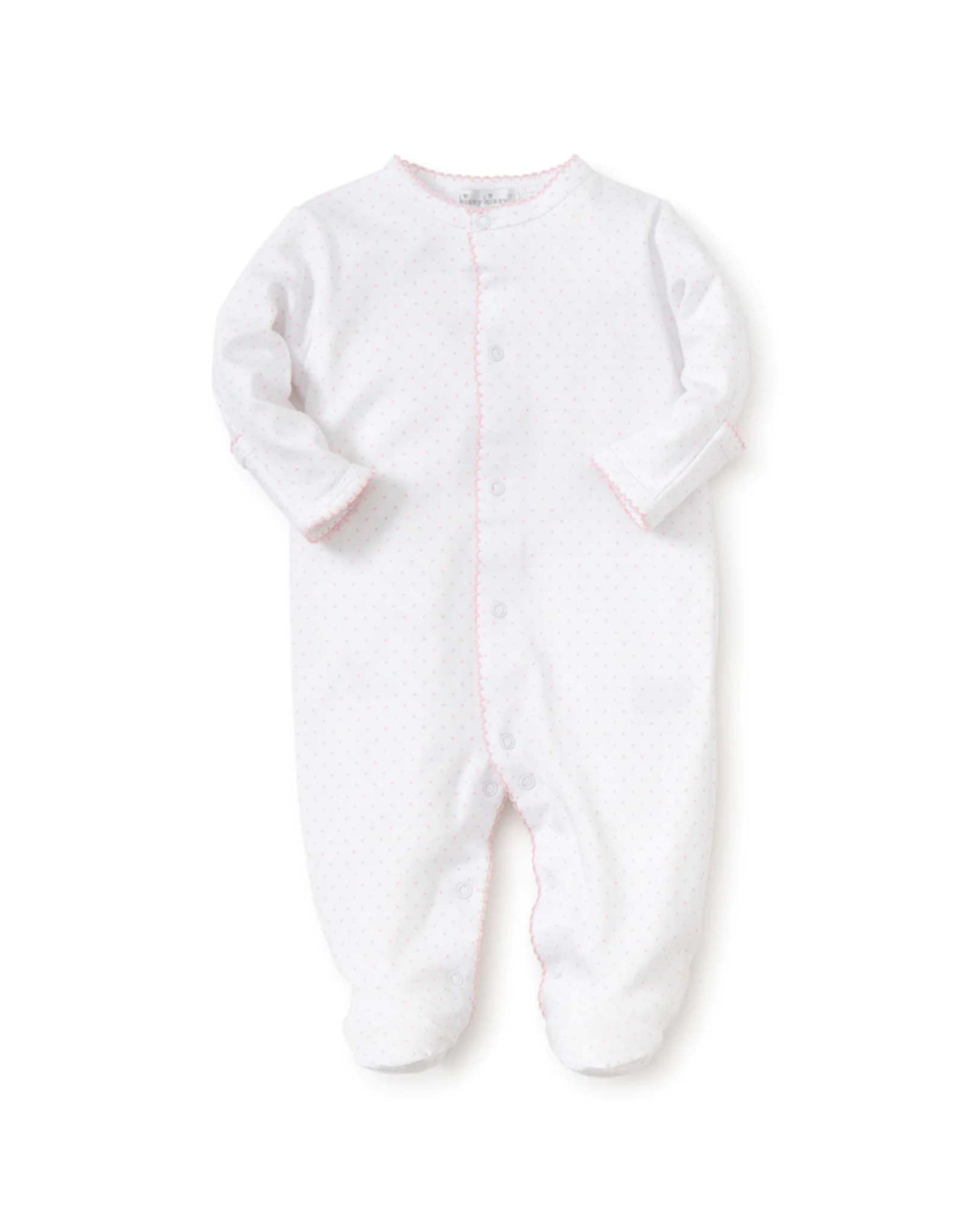Kissy Kissy New Kissy Dots Print Footie, White/Pink