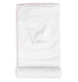 Kissy Kissy New Kissy Dots Towel w/ Mitt, White/Pink