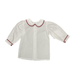 Remember Nguyen Red Piped Long Sleeve Blouse Girl 3t