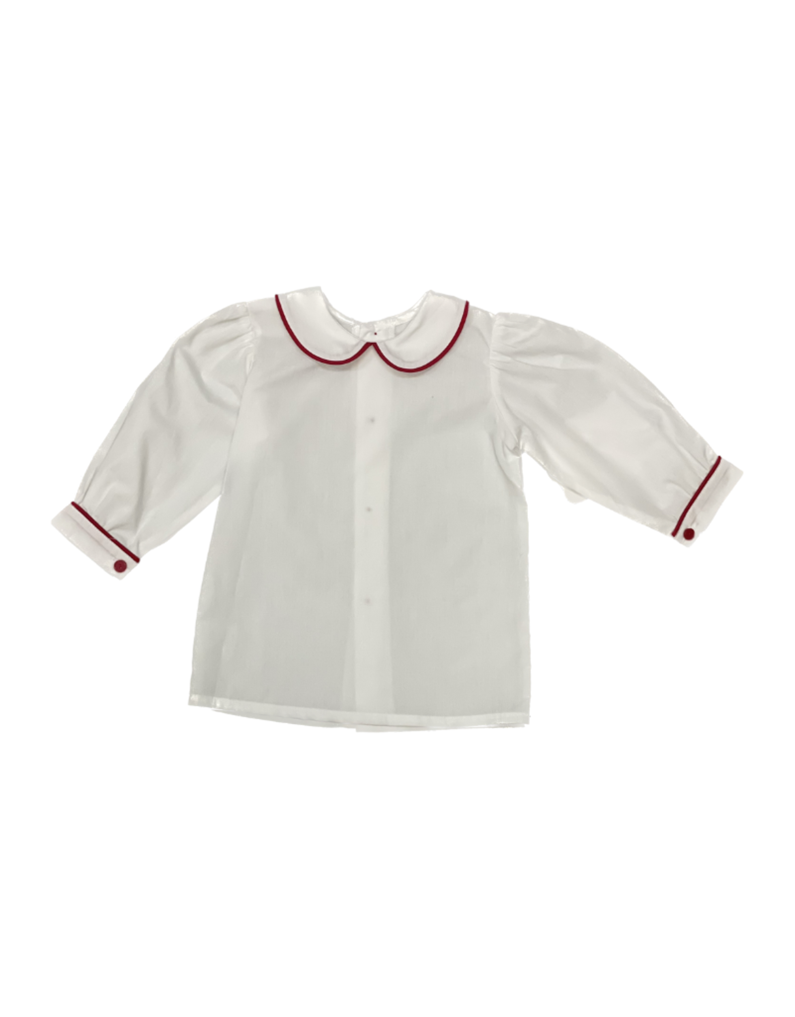 Remember Nguyen Red Piped Long Sleeve Blouse Girl 4t