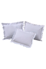 Blue Double Scallop Monogram Pillow with Insert 10x14