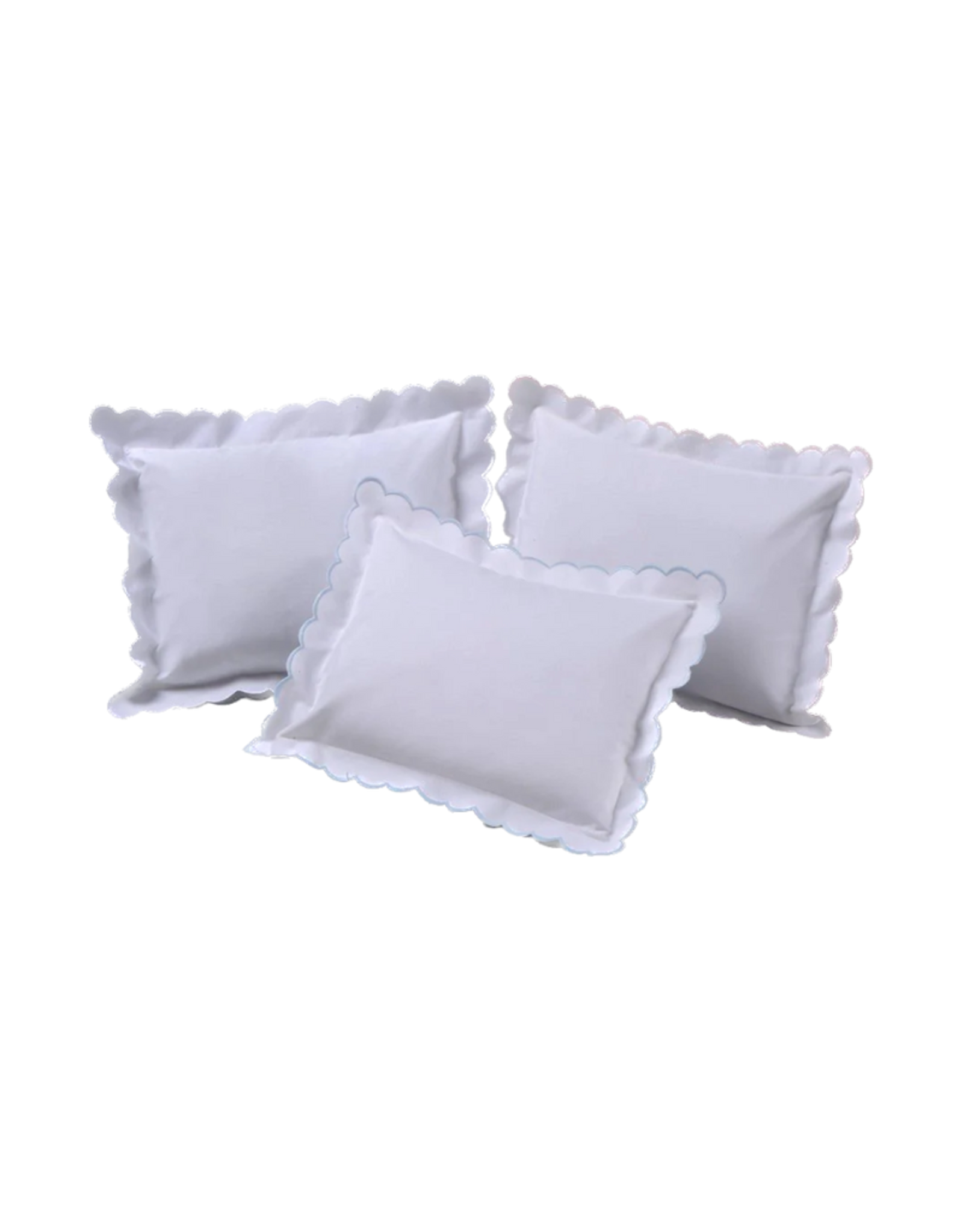 Blue Double Scallop Monogram Pillow with Insert 10x14