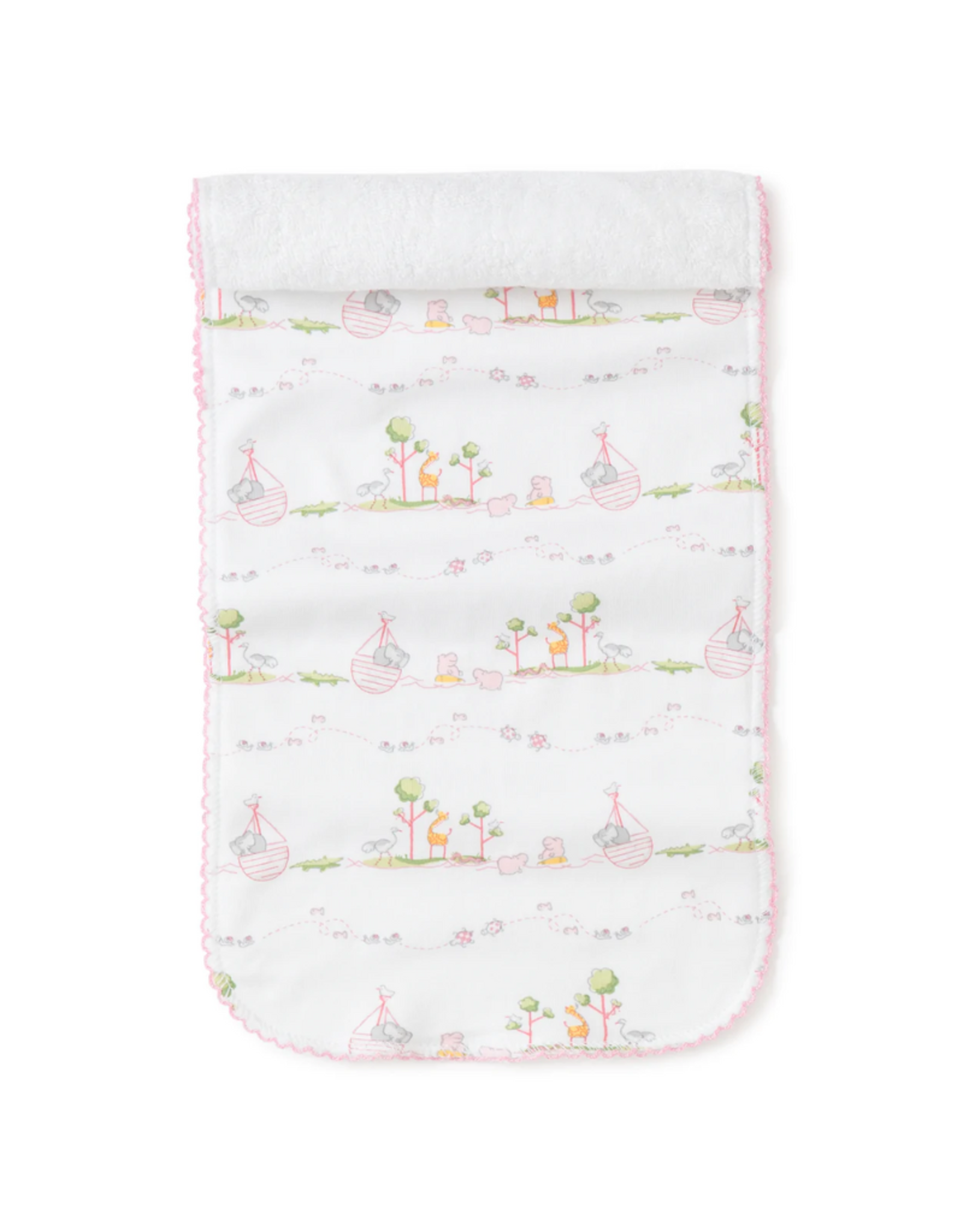 Kissy Kissy Noah's  Print Burp Cloth Pink