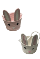 Two's Company Hand Crafted Woven Bunny Basket
