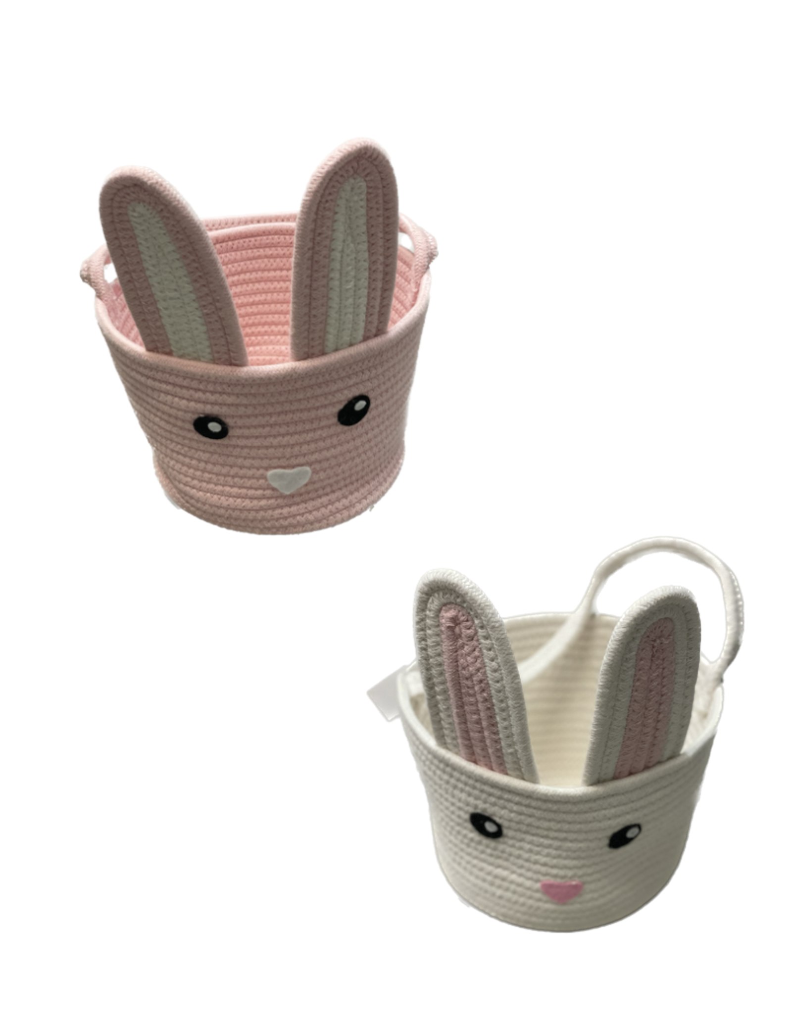 Two's Company Hand Crafted Woven Bunny Basket
