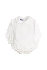 The Bailey Boys Long Sleeve White Woven Boys Peter Pan Onesie