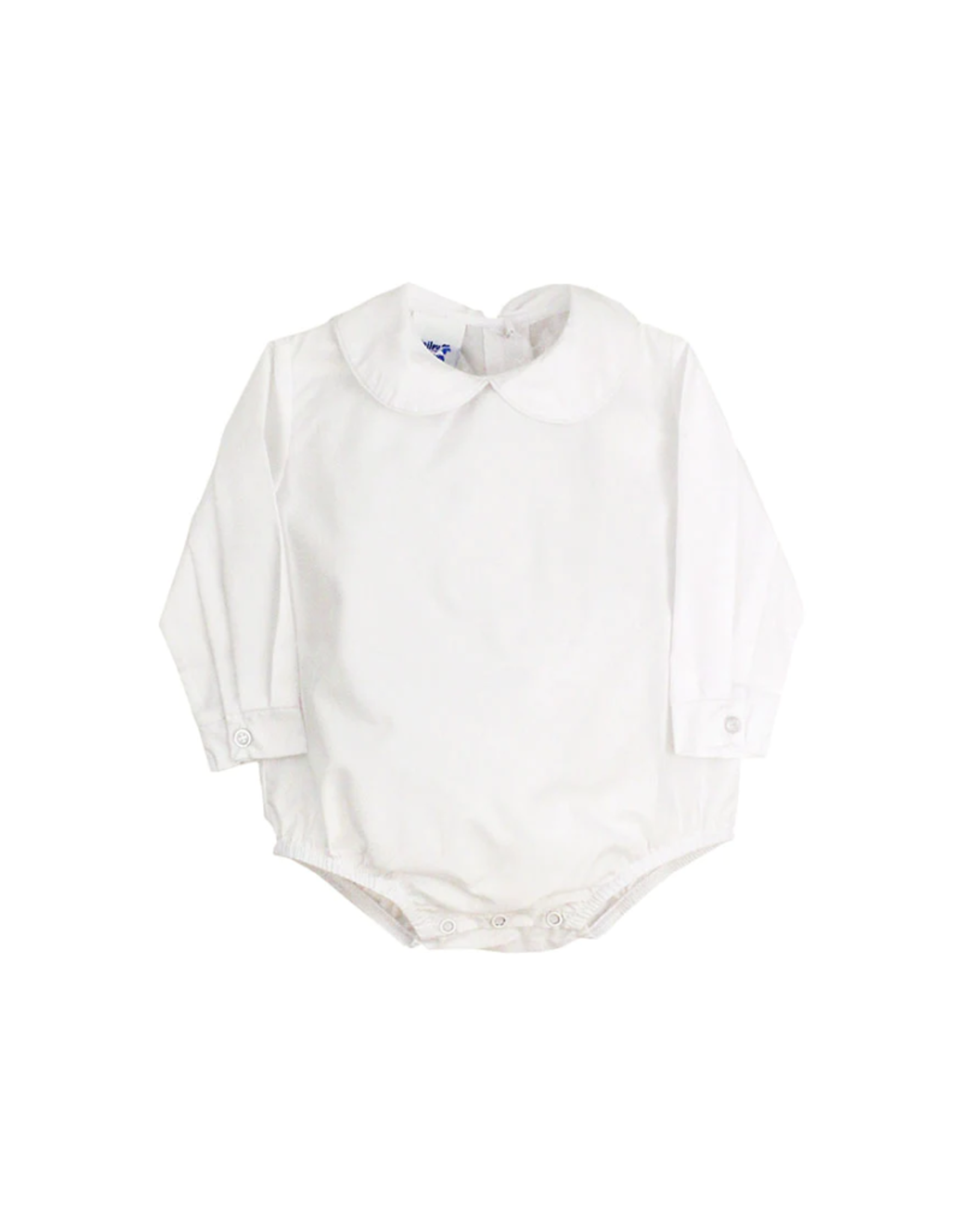 The Bailey Boys Long Sleeve White Woven Boys Peter Pan Onesie