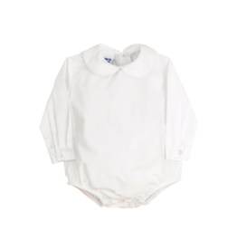 The Bailey Boys Long Sleeve White Woven Boys Peter Pan Onesie