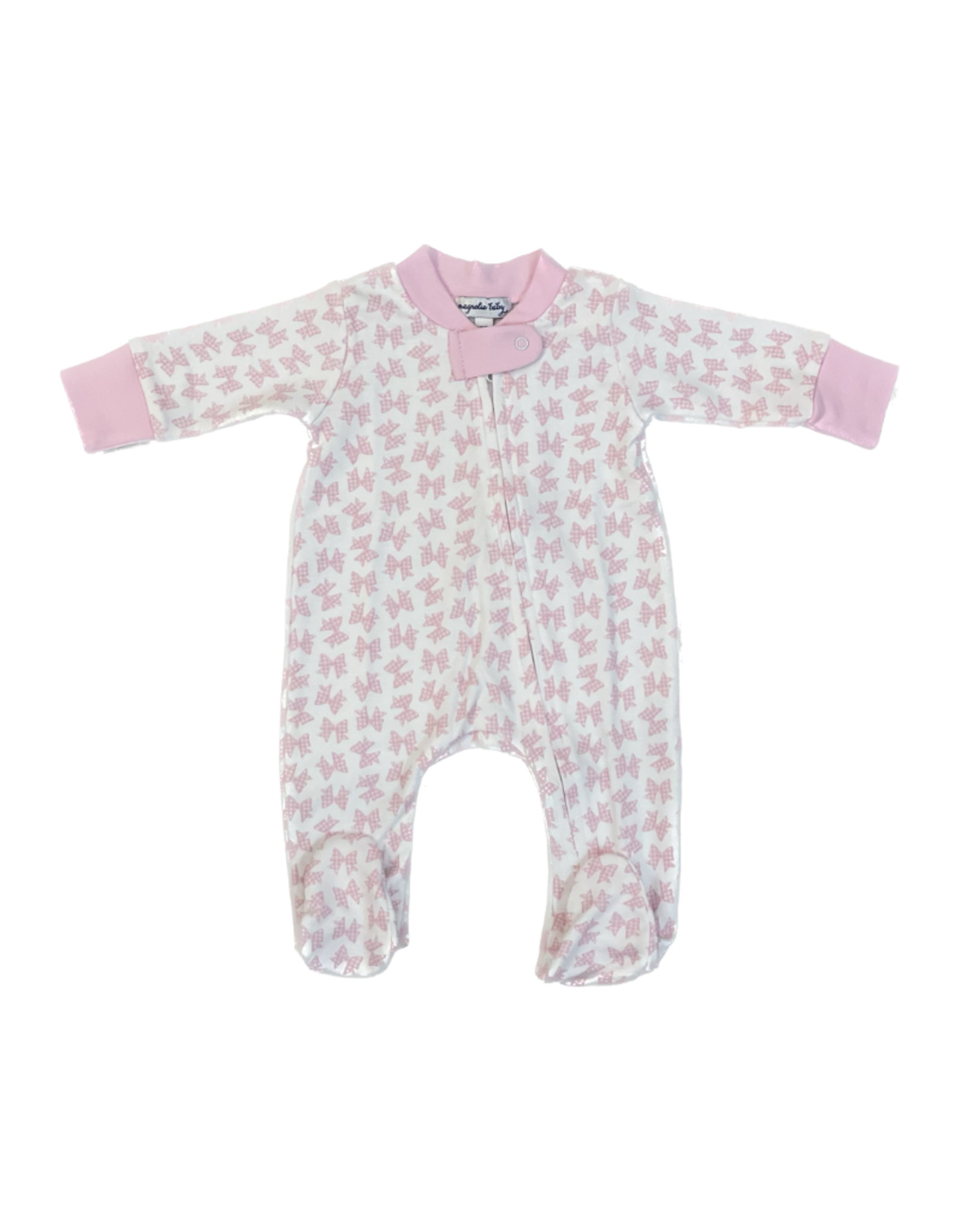 Magnolia Baby Gingham Bows Printed Zipped Footie