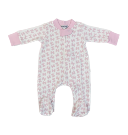 Magnolia Baby Gingham Bows Printed Zipped Footie