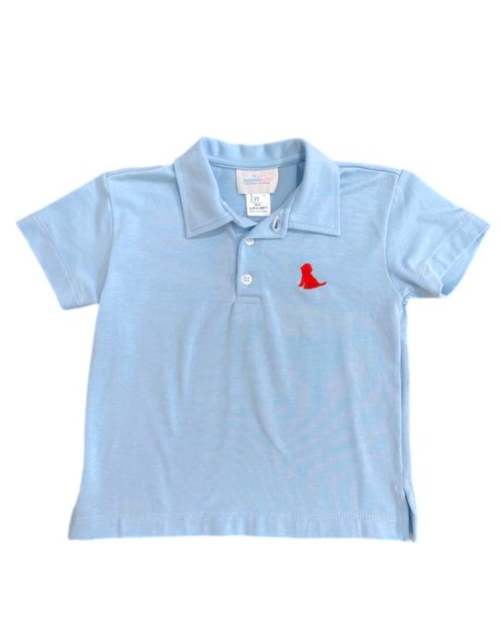 James and Lottie Blue Polo with Red Puppy *PRESALE*