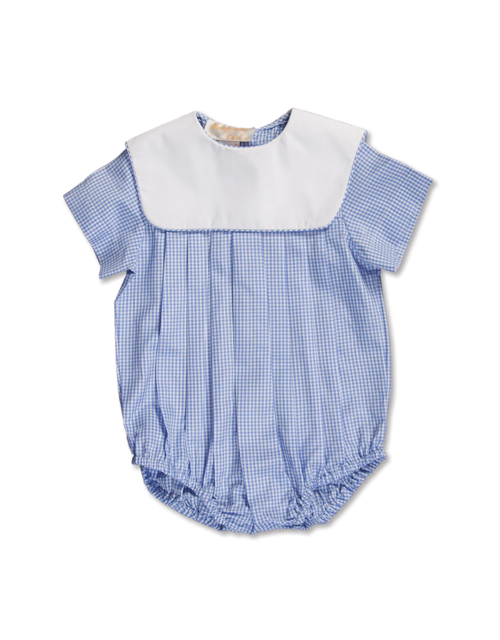 Rosalina Blue Gingham Bubble w/ Square Collar