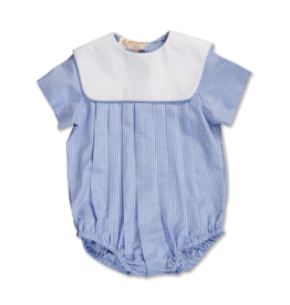 Rosalina Light Blue Gingham Bubble w/ Square Collar