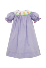 Anavini Lavender Gingham Easter Egg Smock Dress