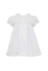 Claire and Charlie White Pique Dress with Swiss Eyelet Ruffle Collar