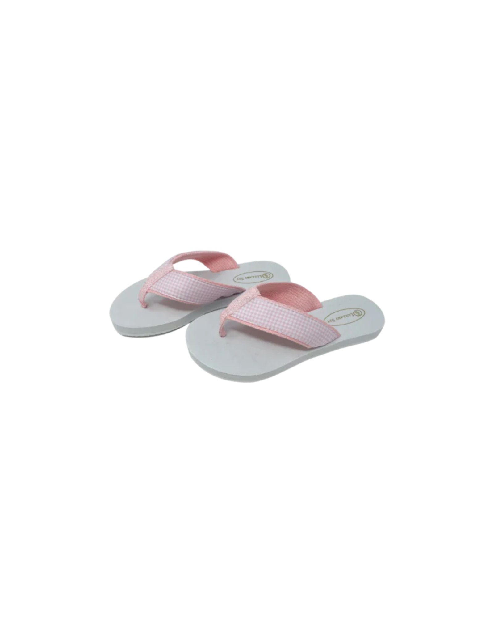 LullabySet Pink Mini Gingham Flip Flops - 11/12Y