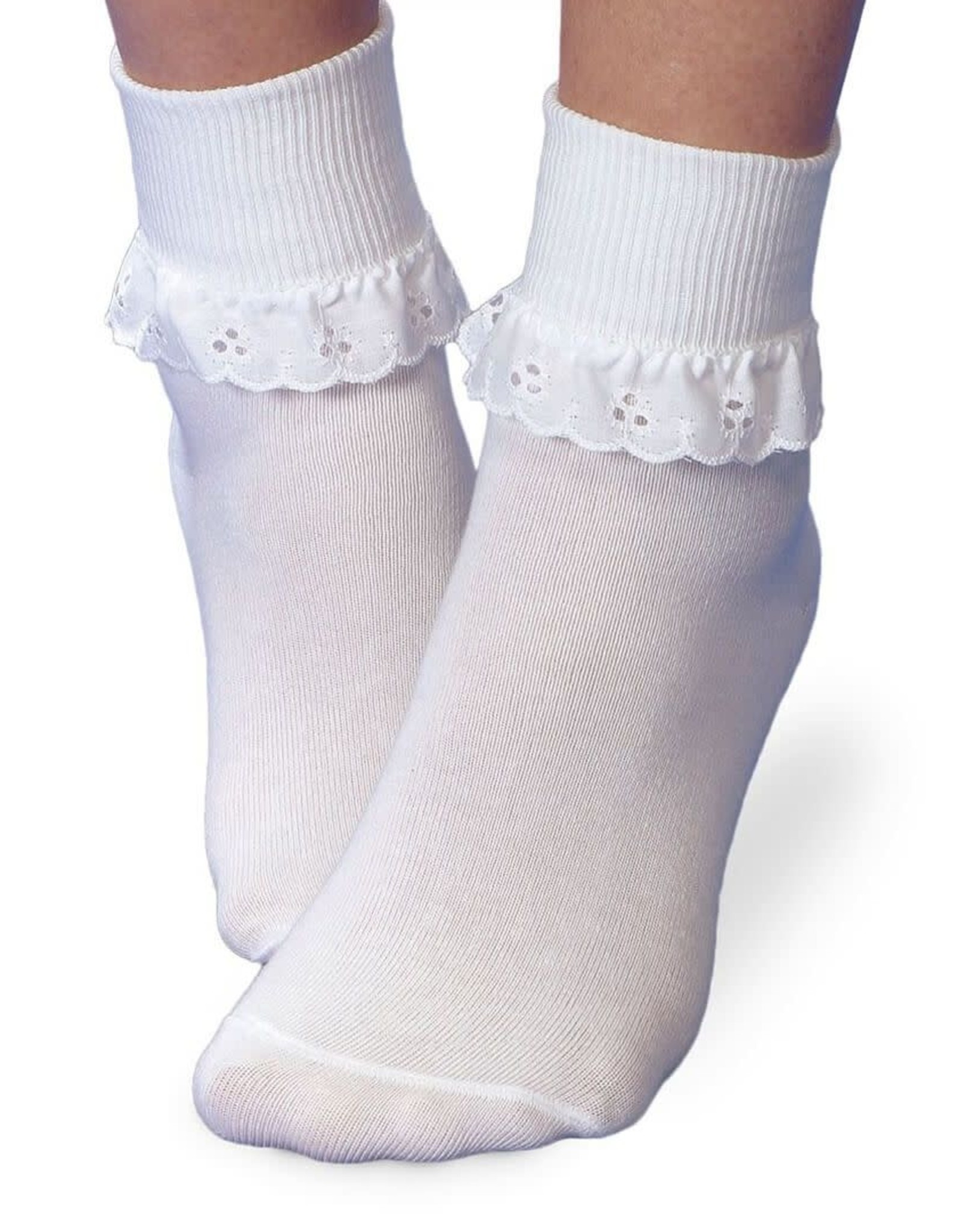 Jefferies Socks White Eyelet Ruffle Socks 2154