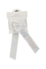 Sew Sweet Big Sister Bow 1.5" Blue/Pink Letters Ribbon