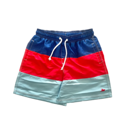 SouthBound Red and Blue Colorblock Swim Trunk