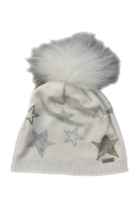Bari Lynn Crystal Star Knit Hat