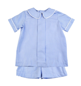 Funtasia Too Blue Gingham Pleat Front Short Set