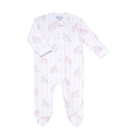 Nella Rocking Horse Zipper Footie Pink