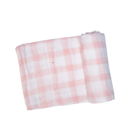 Angel Dear Painted Pink Gingham Swaddle Blanket