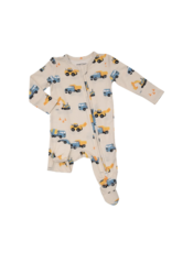 Angel Dear Construction Trucks 2 Way Zipper Footie