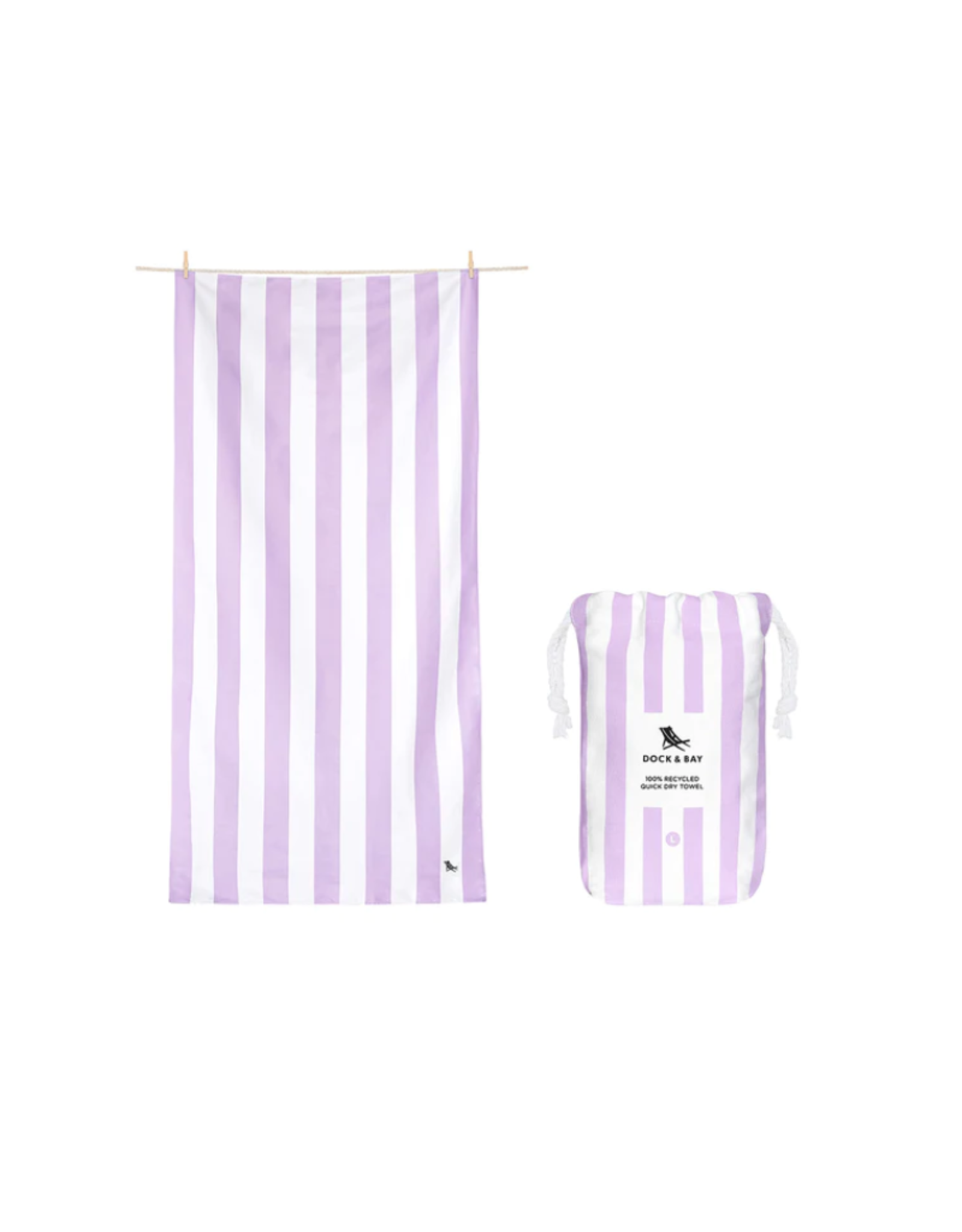 Dock & Bay Lombok Lilac Striped Quick Dry Towel L (63X35")