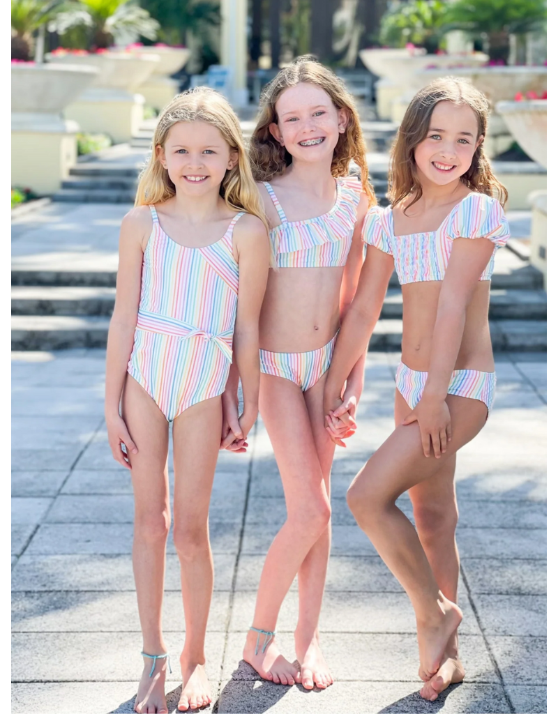 One Piece Knot Swim Rainbow Stripe Mini Macarons Boutique one-piece-knot-swim-rainbow-stripe-mini-macarons-boutique