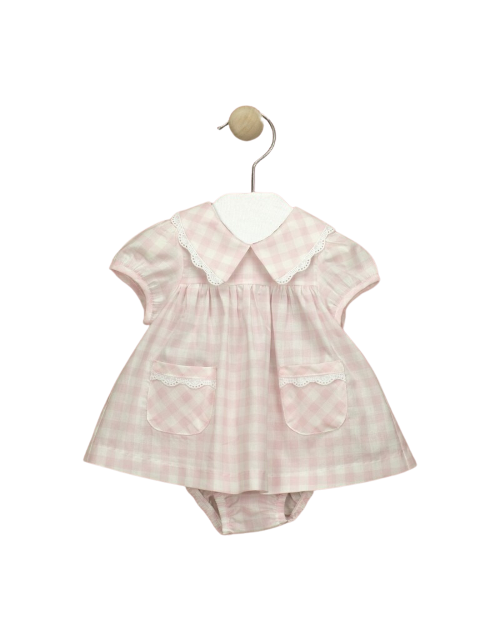 Babidu Pink Check Pocket Dress w/ Diaper Cover (92493)