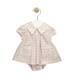 Babidu Pink Check Pocket Dress w/ Diaper Cover (92493)