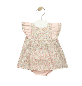 Babidu Floral Dress w/ Pink Diaper Cover (91482)