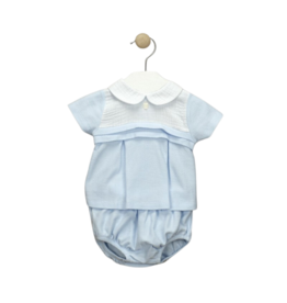 Babidu Blue/White Pleated Diaper Set (41360)