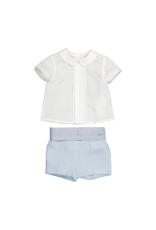 Mayoral Blue/White Linen Short Set (1261) - 4/6m